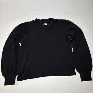 Madewell black Puff Sleeve mock neck Sweater